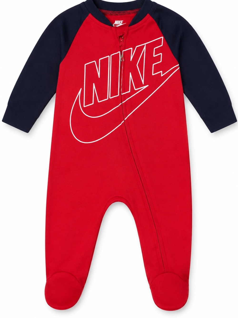 Nike Red and Navy Baby Footed One-Piece